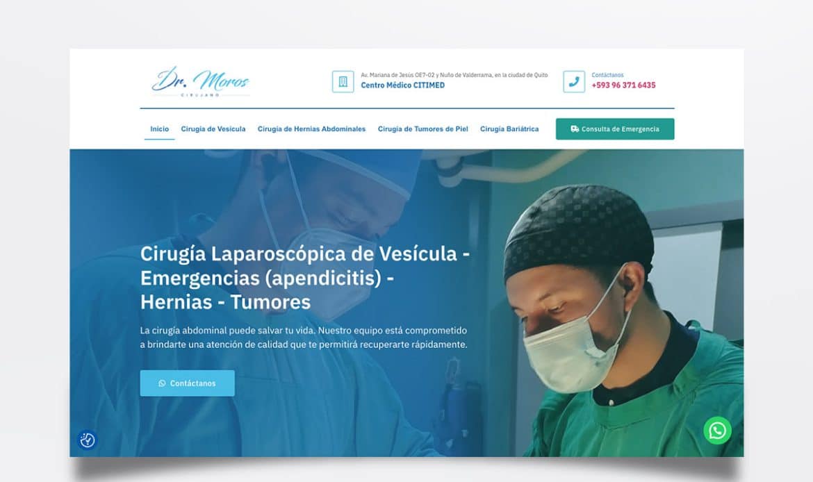 Página web de Dr. Carlos Moros diseñada por BIM Soluciones