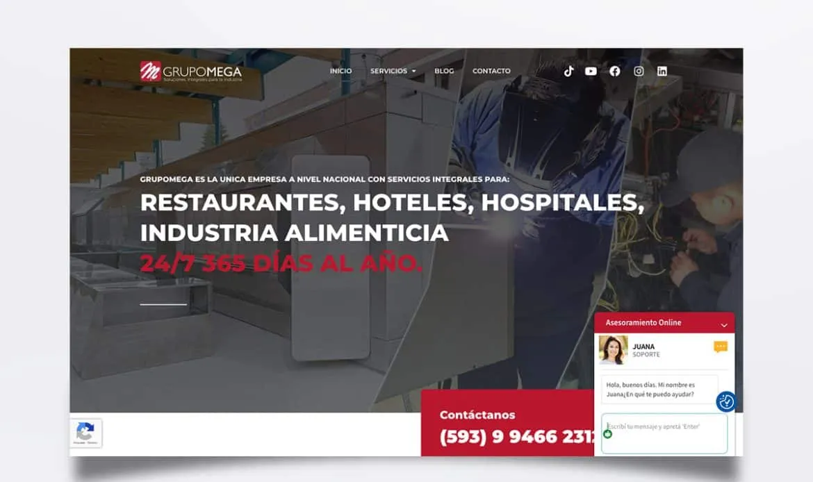 Página web de GrupoMega diseñada por BIM Soluciones