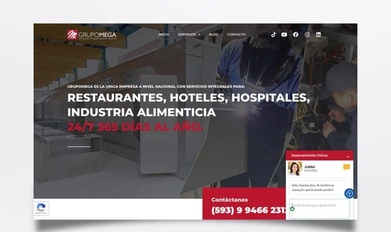 Página web de GrupoMega diseñada por BIM Soluciones