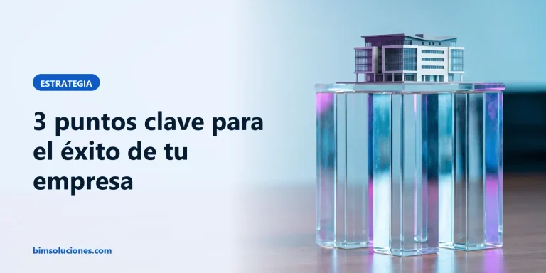 3 puntos clave para garantizar el éxito de tu empresa 6 Tres pilares de cristal sostienen la maqueta de un edificio sobre una mesa, metáfora de las bases del éxito empresarial