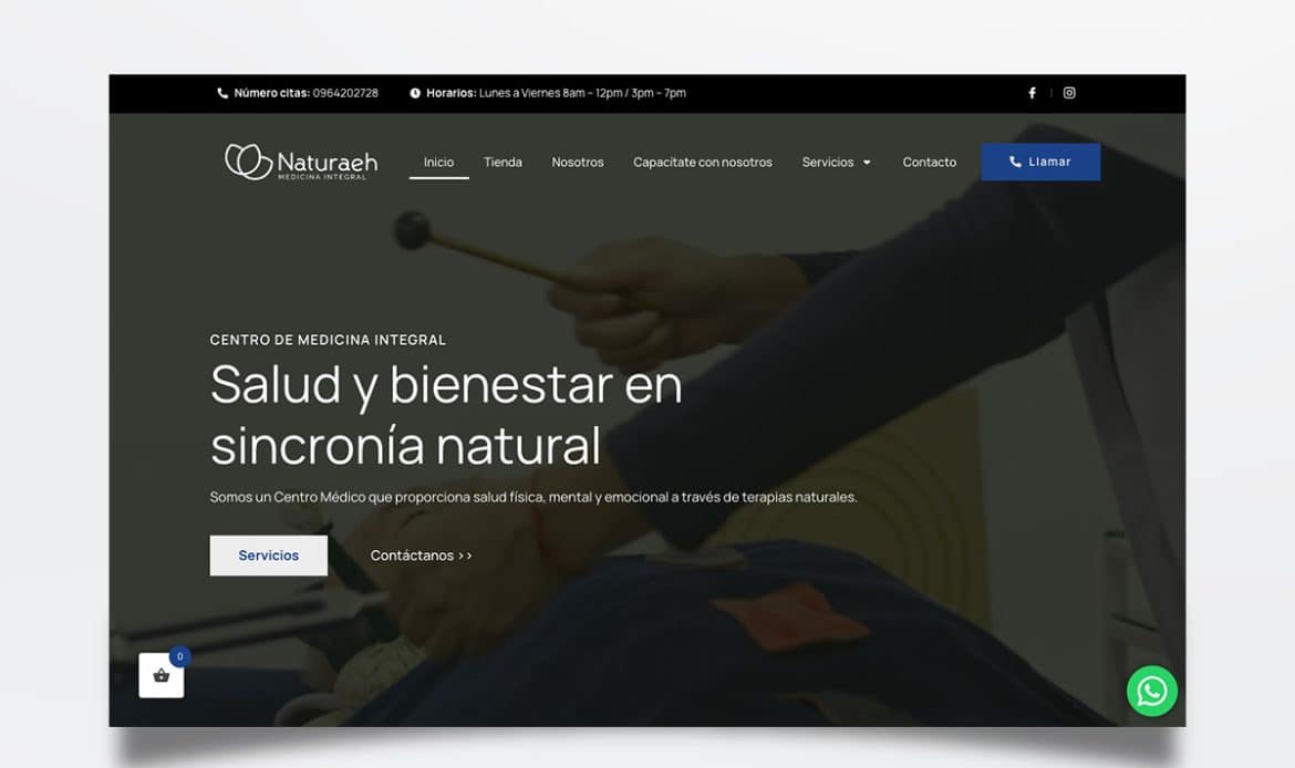 Página web de Naturaeh diseñada por BIM Soluciones