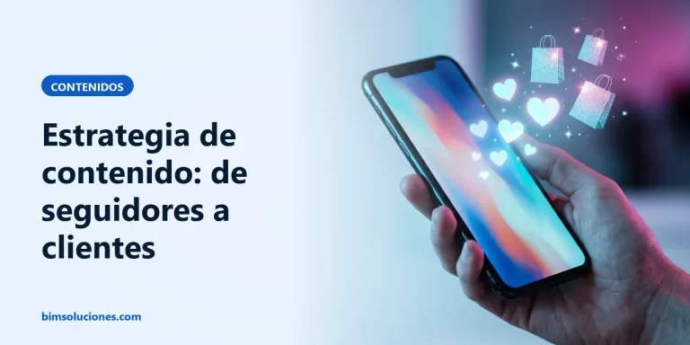 Móvil con publicaciones del que salen corazones que se convierten en bolsas de compra, de seguidores a clientes