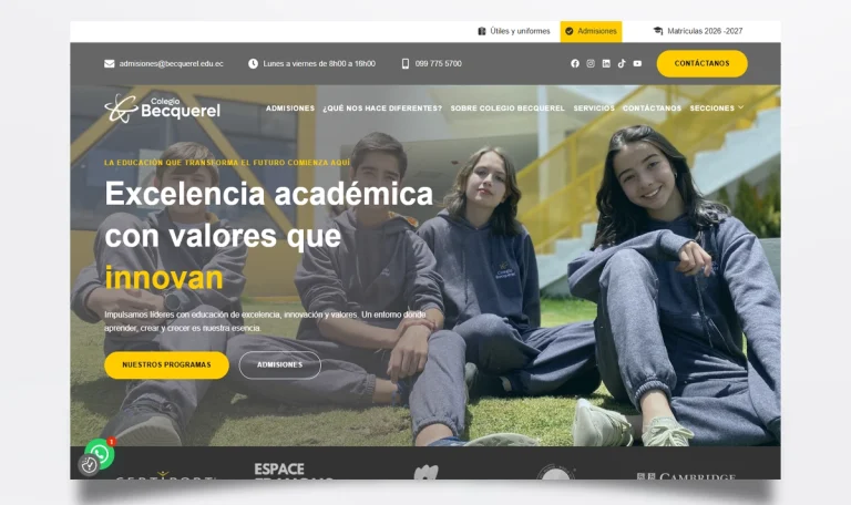 Página web de Becquerel diseñada por BIM Soluciones