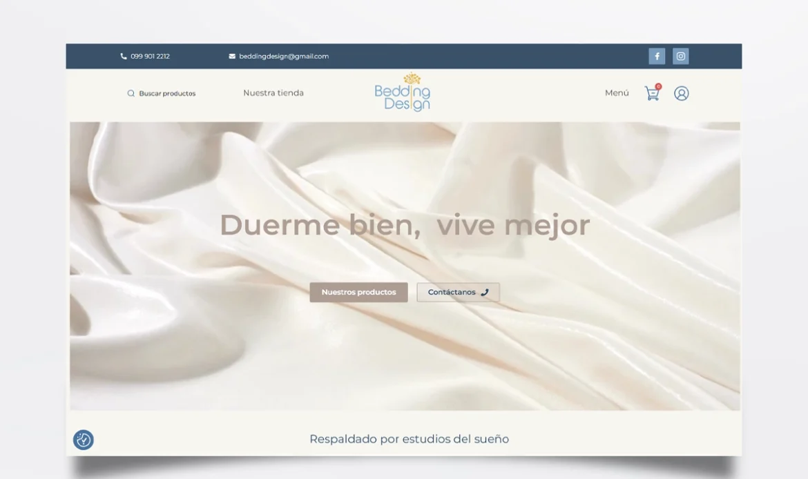 Página web de Bedding Design diseñada por BIM Soluciones