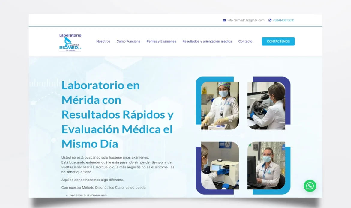 Página web de Biomed diseñada por BIM Soluciones