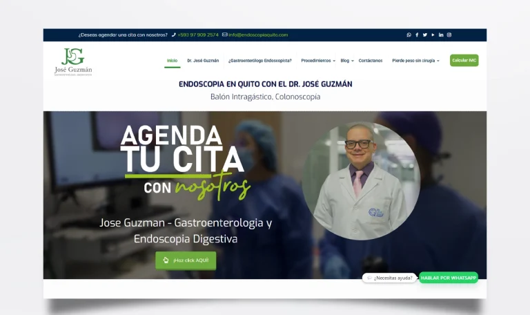 Página web de Endoscopia Quito diseñada por BIM Soluciones