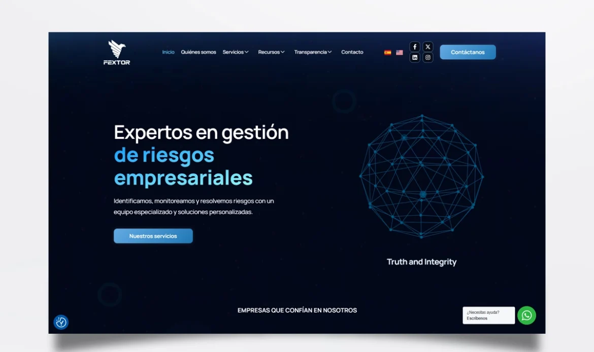 Página web de Fextor diseñada por BIM Soluciones