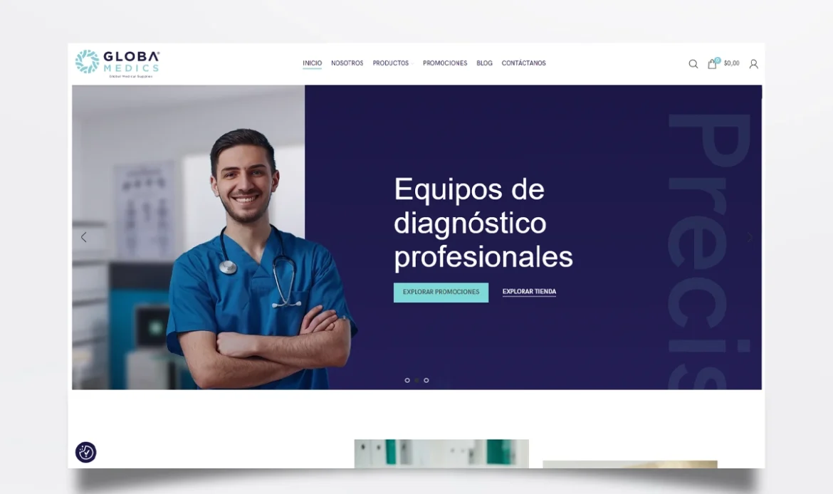 Página web de Globamedic Store diseñada por BIM Soluciones