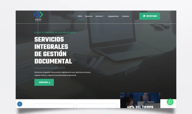 Página web de Numdata diseñada por BIM Soluciones
