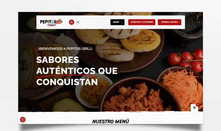 Página web de Pepitos Grill diseñada por BIM Soluciones