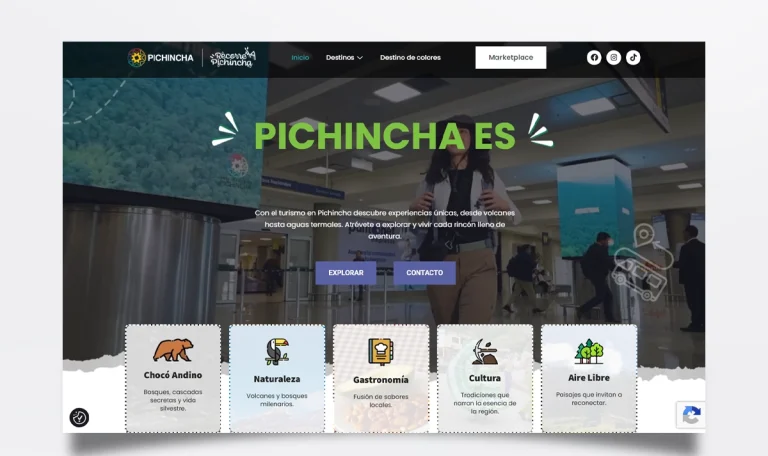 Página web de Pichincha Travel diseñada por BIM Soluciones