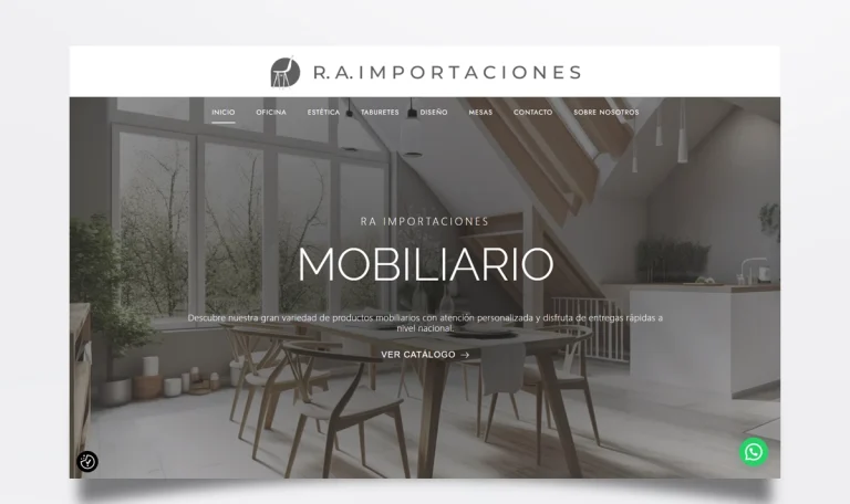Página web de RA Importaciones diseñada por BIM Soluciones