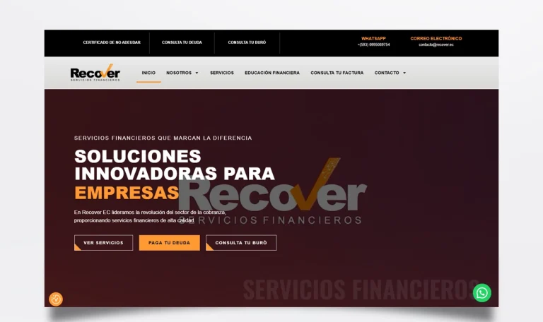 Página web de Recover diseñada por BIM Soluciones