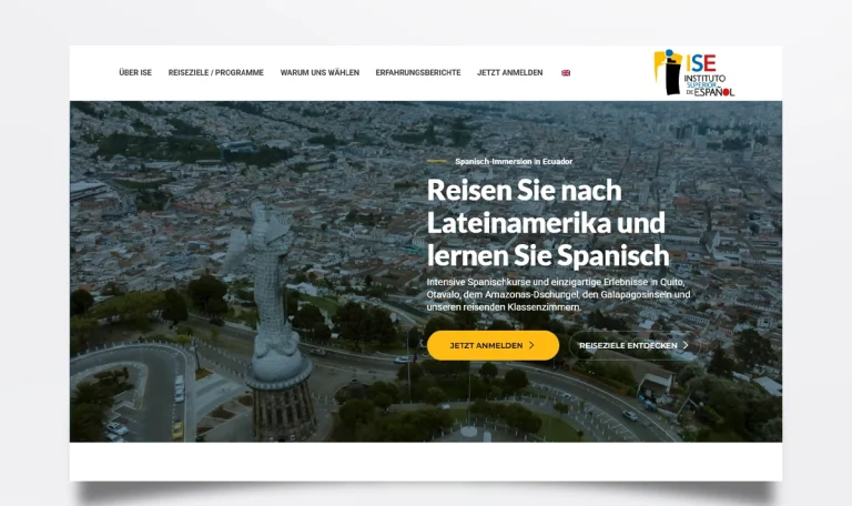 Página web de Superior Spanish School (Deutsch) diseñada por BIM Soluciones