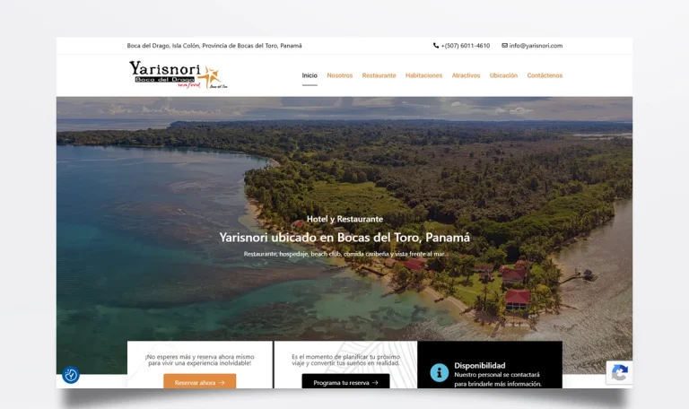 Página web de Yaris Nori diseñada por BIM Soluciones
