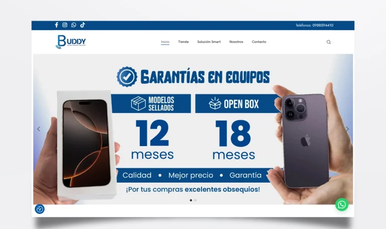 Página web de Buddy Phone diseñada por BIM Soluciones