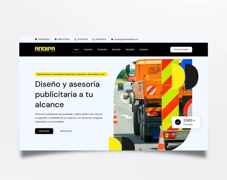 Página web de Andipa diseñada por BIM Soluciones
