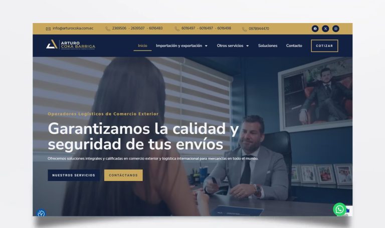 Página web de Arturo Coka Barriga diseñada por BIM Soluciones