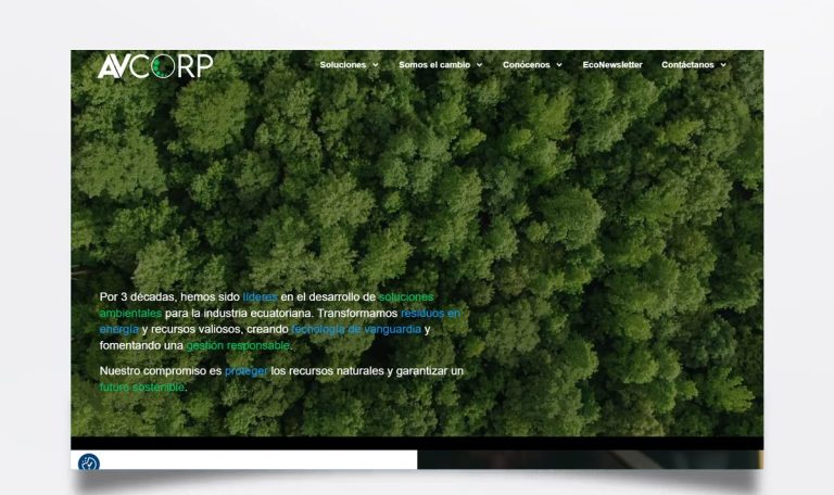 Página web de AV Corp diseñada por BIM Soluciones