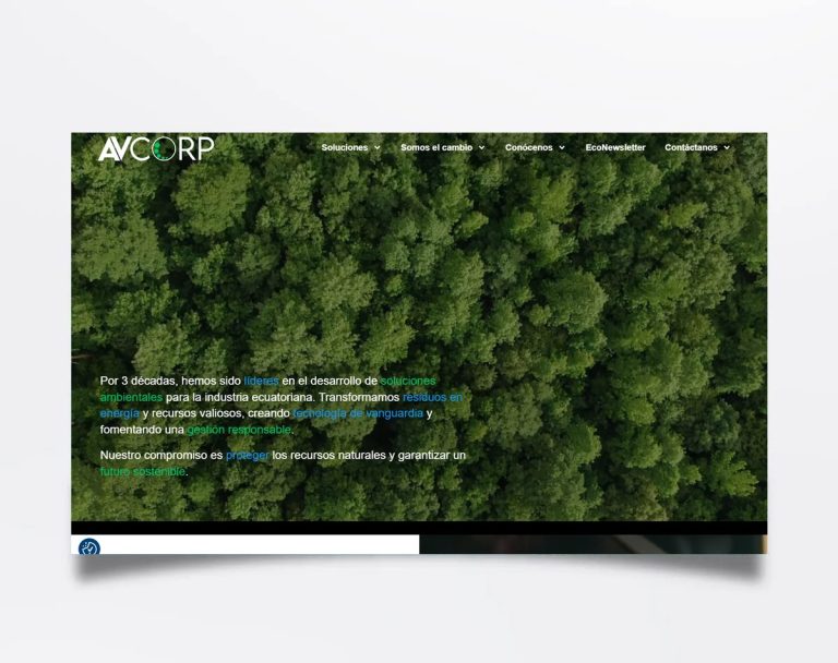Página web de AV Corp diseñada por BIM Soluciones