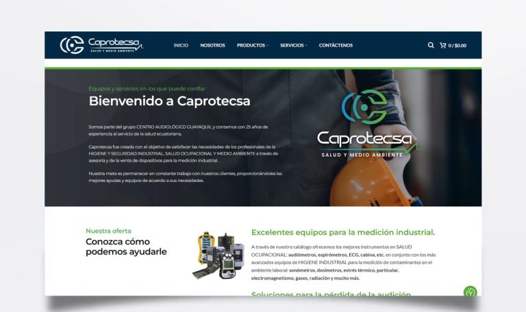 Página web de Caprotecsa diseñada por BIM Soluciones