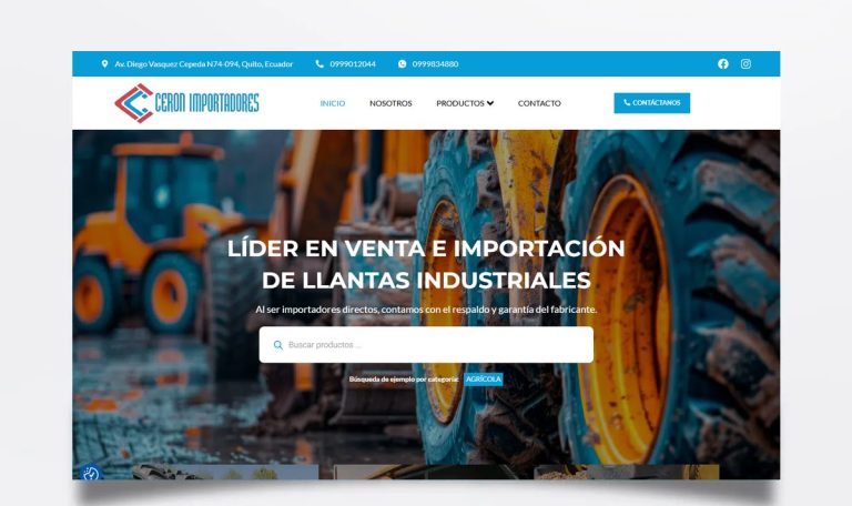 Página web de Cerón Importadores diseñada por BIM Soluciones