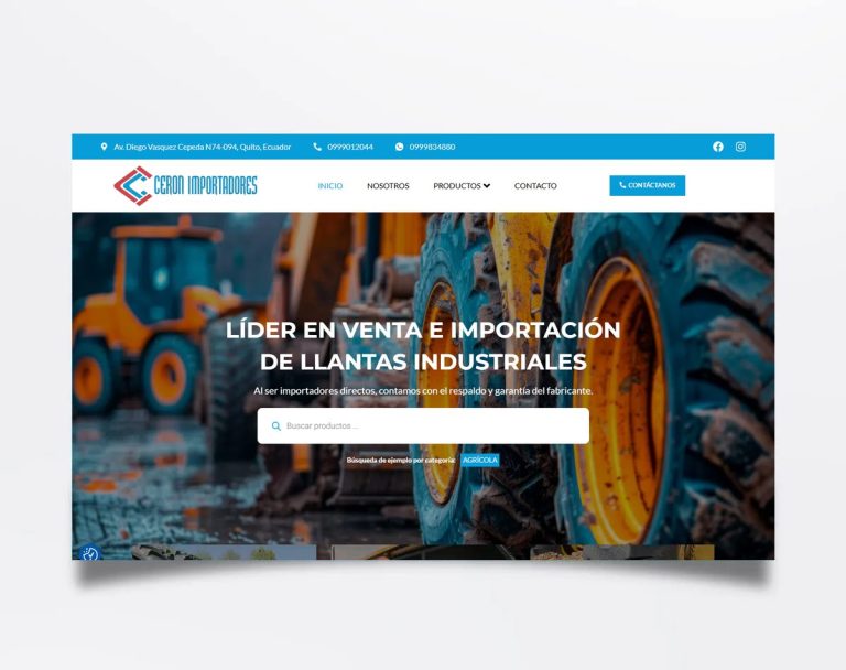 Página web de Cerón Importadores diseñada por BIM Soluciones