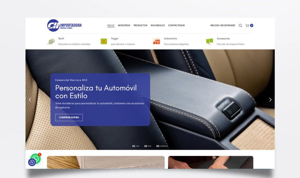 Página web de Comercial Herrera diseñada por BIM Soluciones