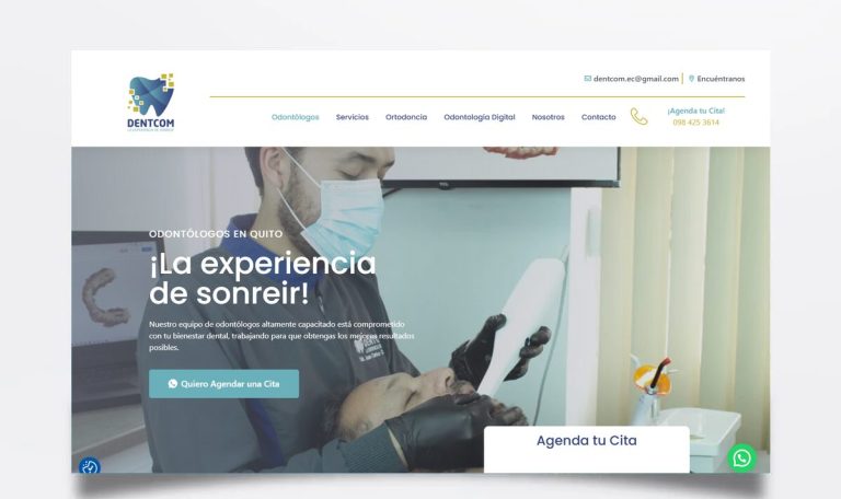 Página web de Dentcom diseñada por BIM Soluciones