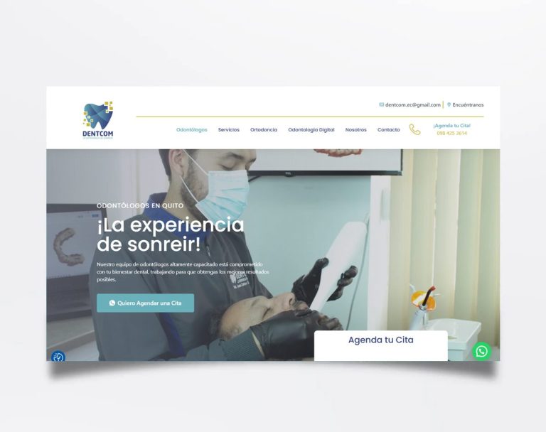 Página web de Dentcom diseñada por BIM Soluciones