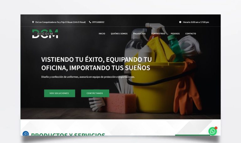 Página web de Dicoim diseñada por BIM Soluciones