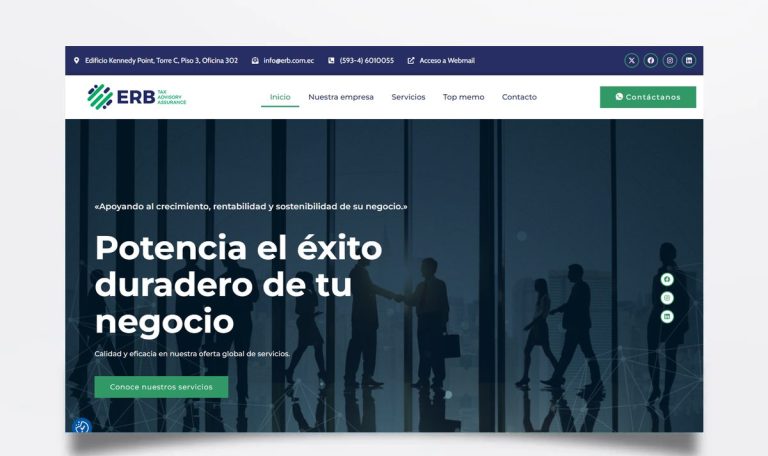 Página web de ERB diseñada por BIM Soluciones