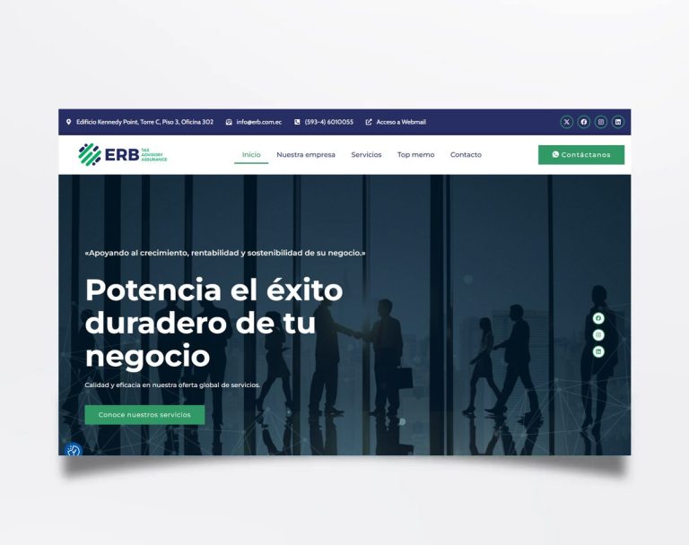 Página web de ERB diseñada por BIM Soluciones