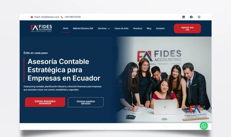 Página web de Fides Accounting diseñada por BIM Soluciones