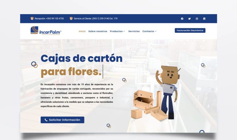 Página web de Incarpalm diseñada por BIM Soluciones