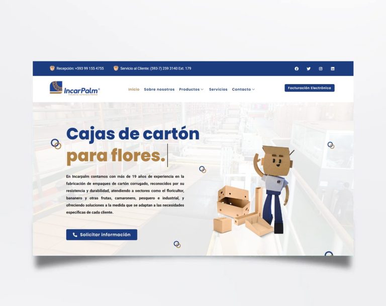 Página web de Incarpalm diseñada por BIM Soluciones