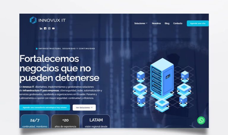 Página web de Innovux IT diseñada por BIM Soluciones