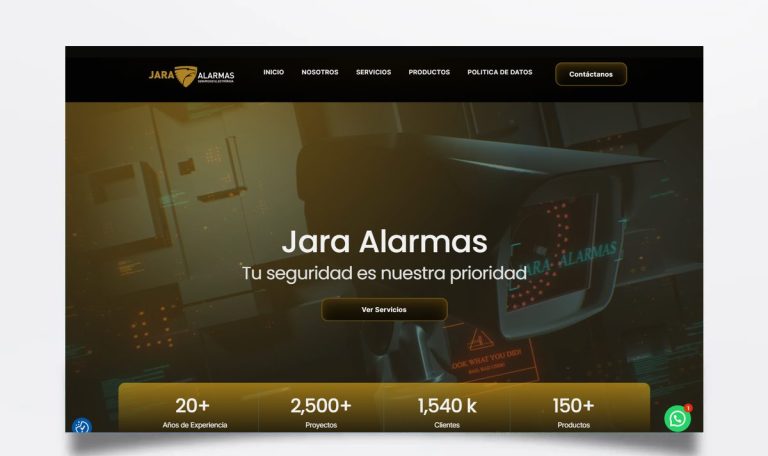 Página web de Jara Alarmas diseñada por BIM Soluciones