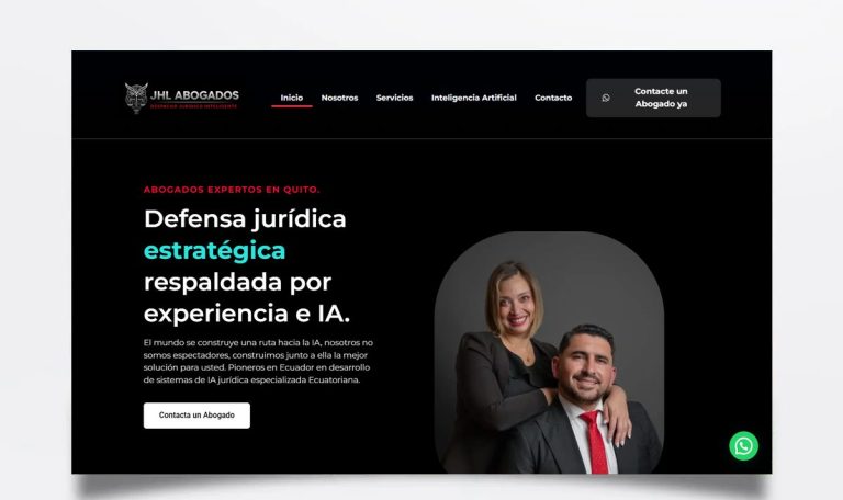 Página web de JHL Abogados diseñada por BIM Soluciones