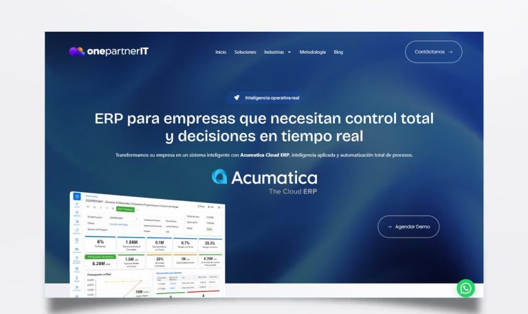 Página web de One Partner IT diseñada por BIM Soluciones