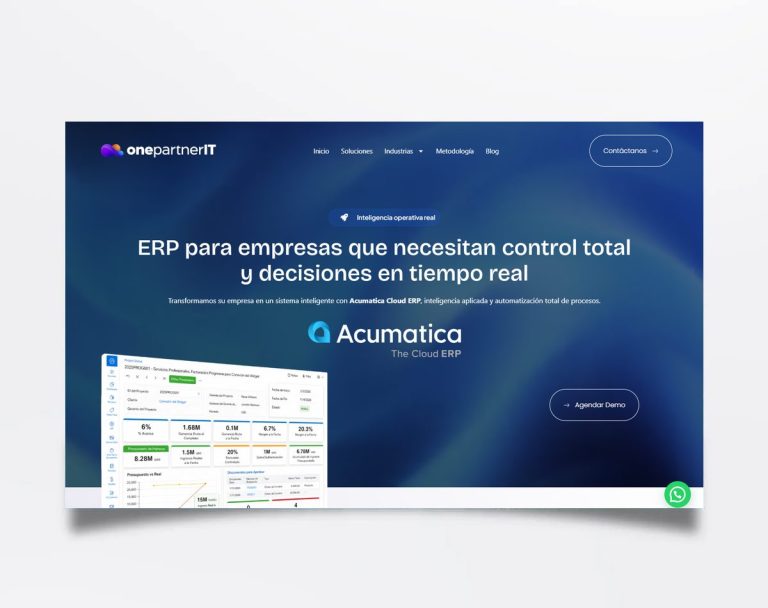Página web de One Partner IT diseñada por BIM Soluciones