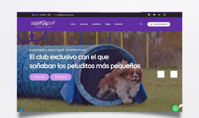 Página web de Petit Woof diseñada por BIM Soluciones