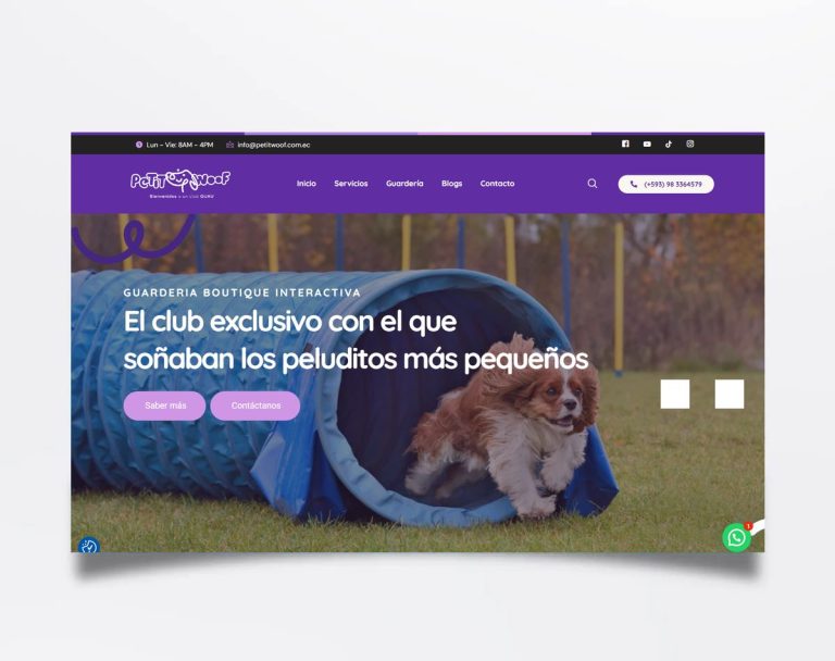 Página web de Petit Woof diseñada por BIM Soluciones