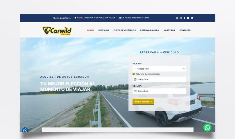 Página web de Carwild diseñada por BIM Soluciones