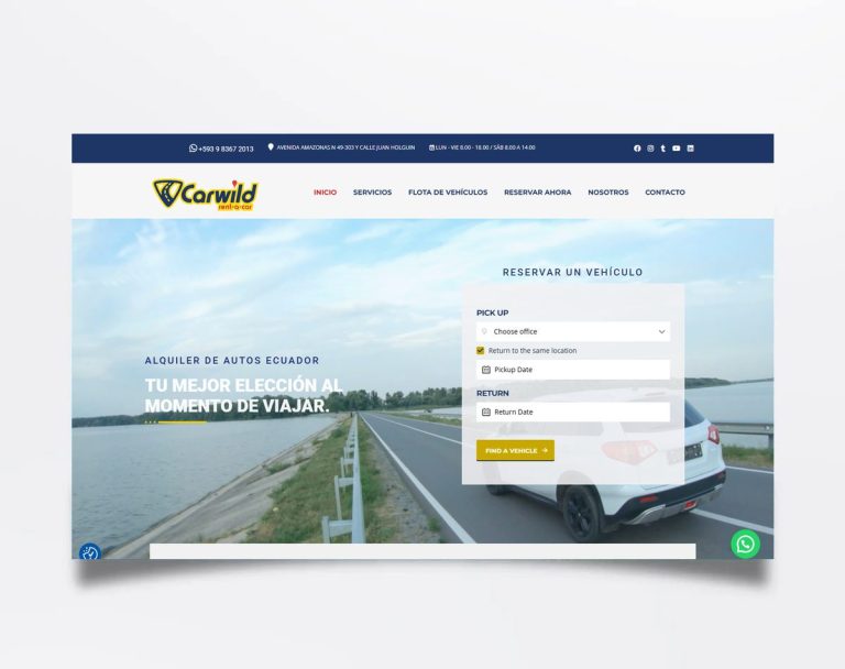 Página web de Carwild diseñada por BIM Soluciones