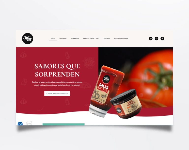 Página web de Salsas Mía diseñada por BIM Soluciones