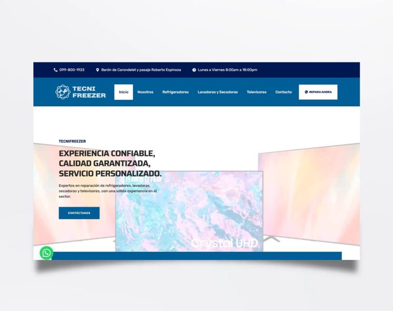Página web de Tecnifreezer diseñada por BIM Soluciones