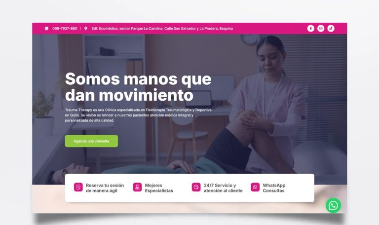 Página web de Trauma Therapy diseñada por BIM Soluciones