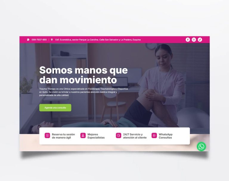 Página web de Trauma Therapy diseñada por BIM Soluciones