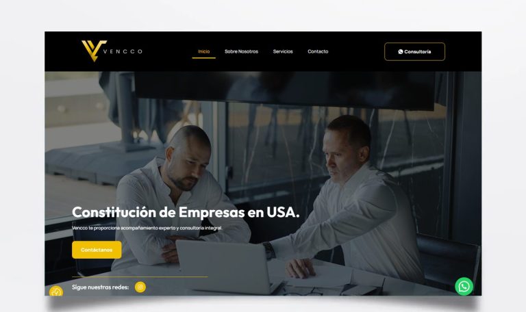 Página web de Vencco diseñada por BIM Soluciones